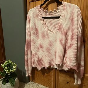 Pink tie dye sweater